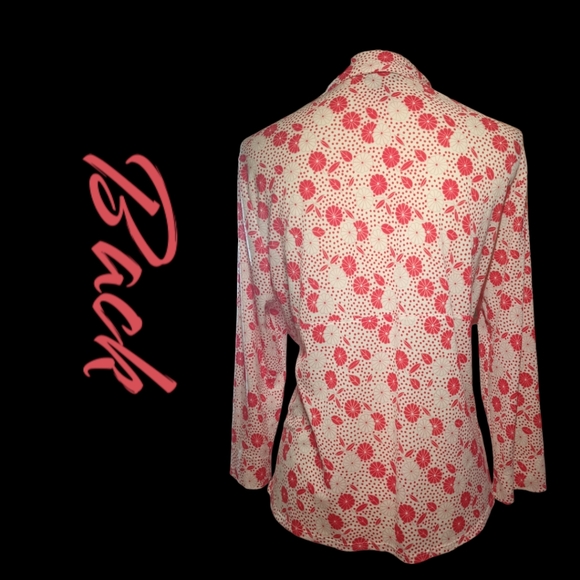 Vintage 90's i.e. Deep V-neck Button Down Empirewaist 3\4 Sleeve Blouse - Picture 5 of 12